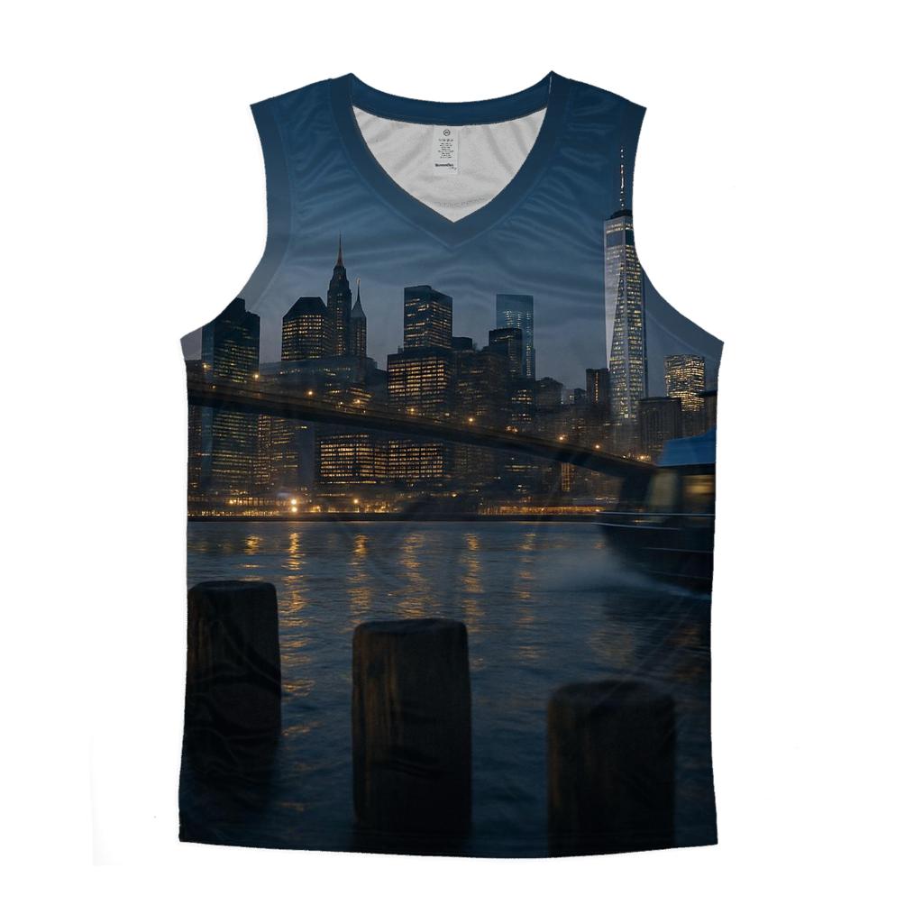 Riverside Twilight Over Manhattan stylish racerback tanks