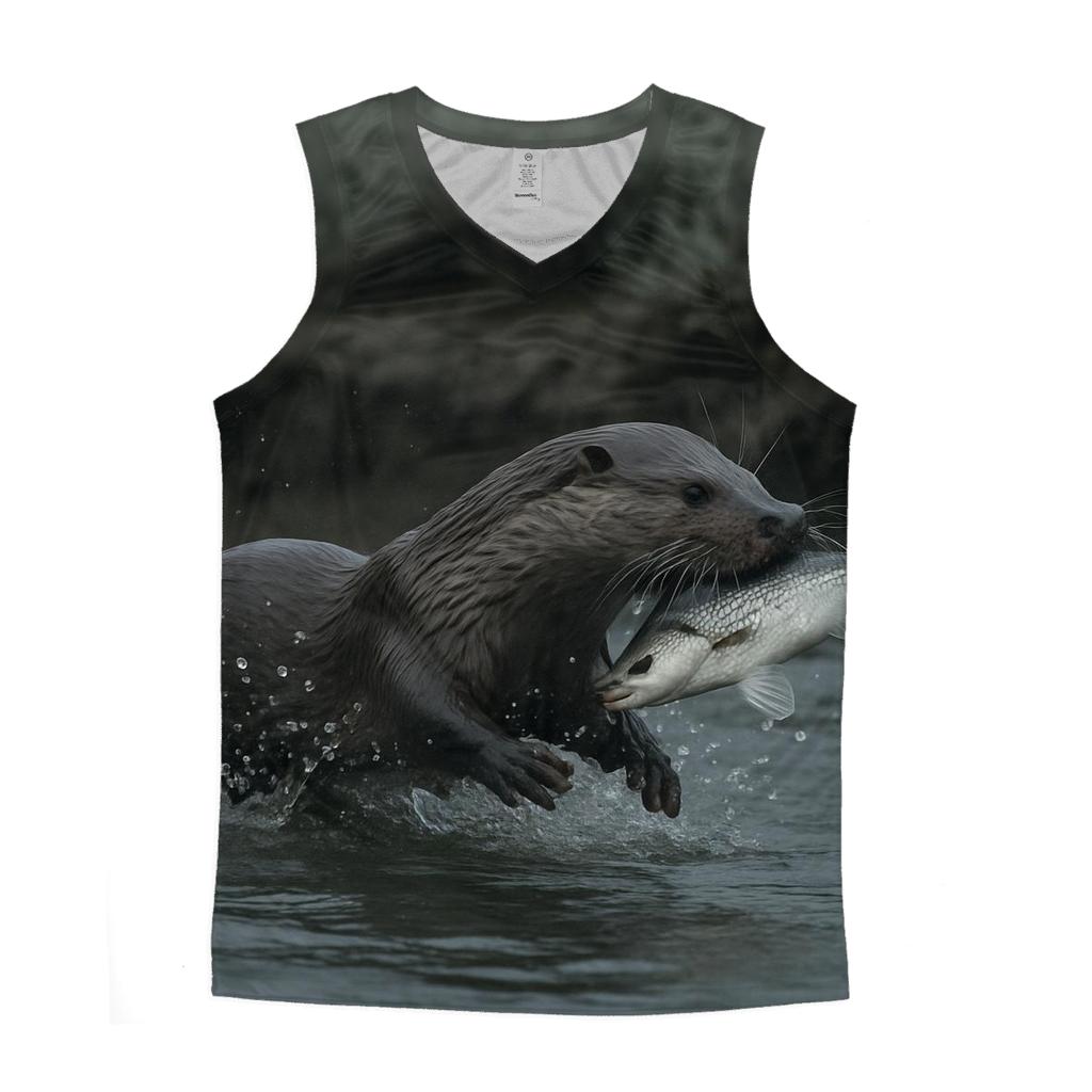 Estuary Spear Eurasian Otter personalized athletic tanks