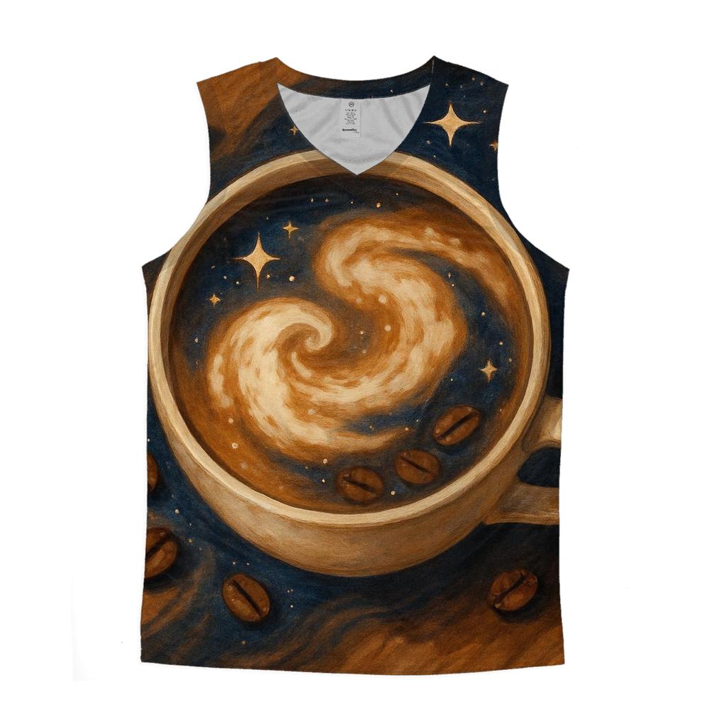 Latte Nebula Swirl sports performance tank tops