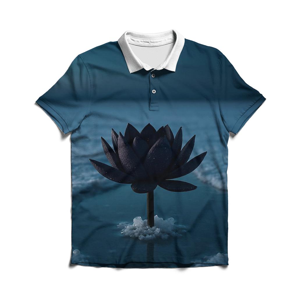 Midnight Lotus Of The Salt Flats stylish collar polo tees