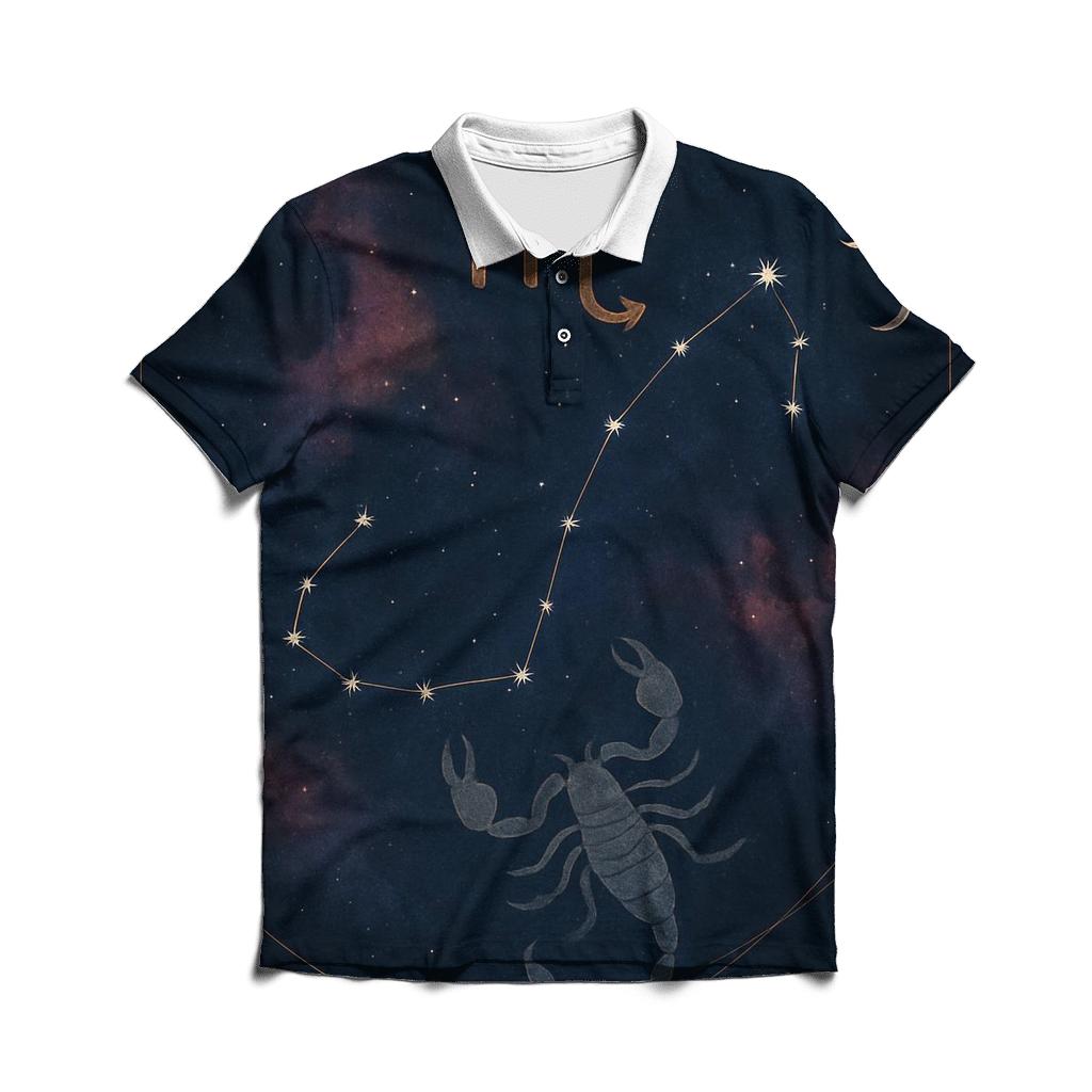 Scorpio Galactic Scorpion Constellation stylish collar polo tees