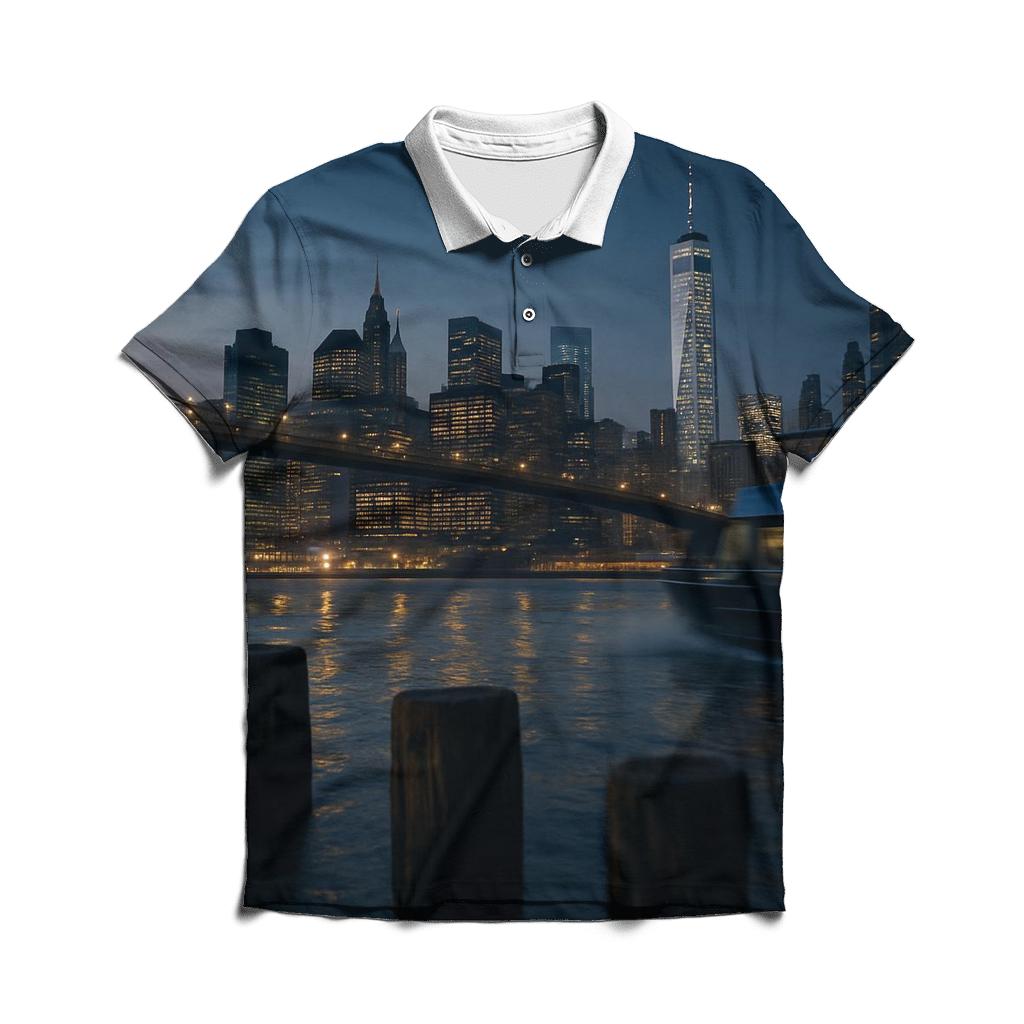 Riverside Twilight Over Manhattan designer slim fit polos