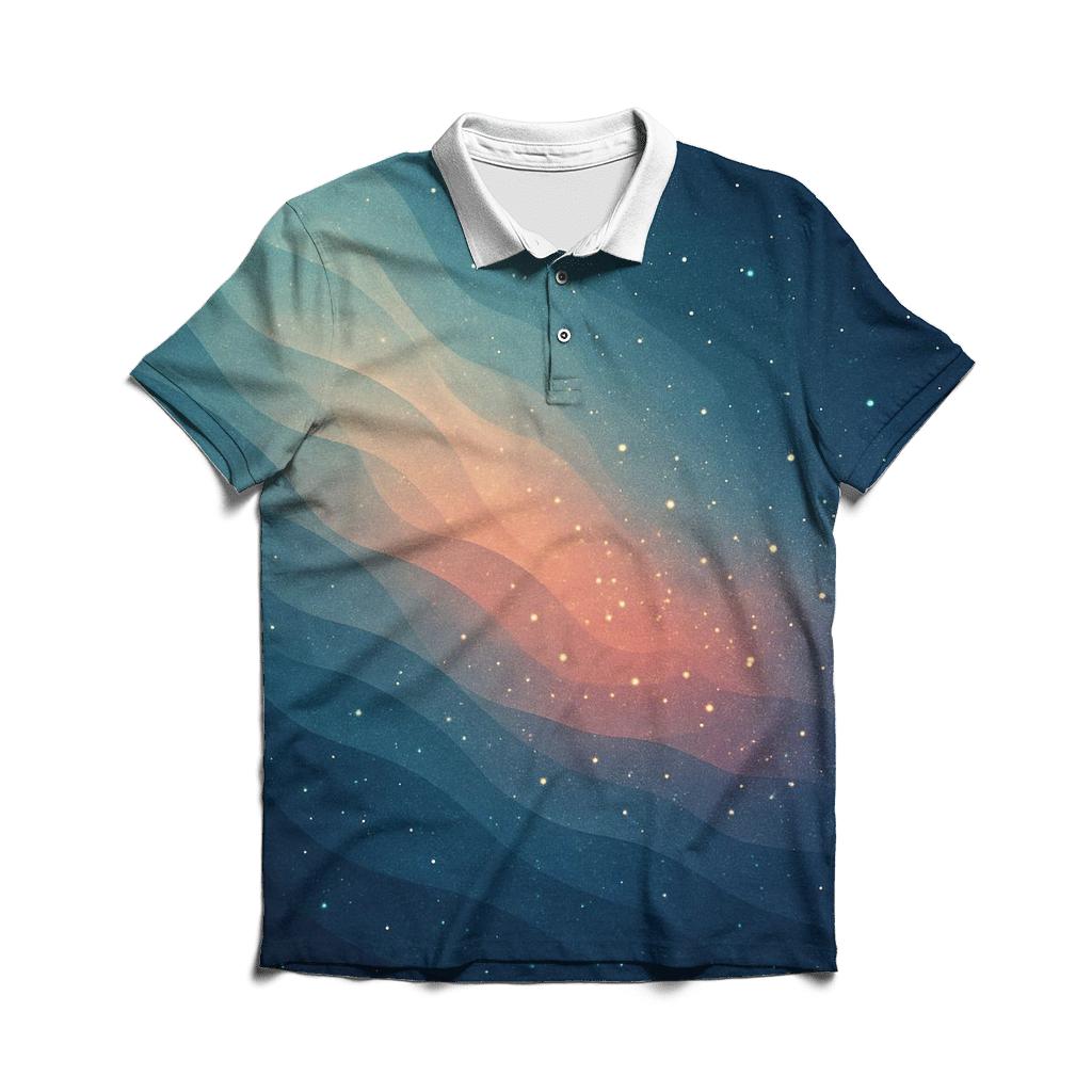 Celestial Reef Gradient stylish collar polo tees