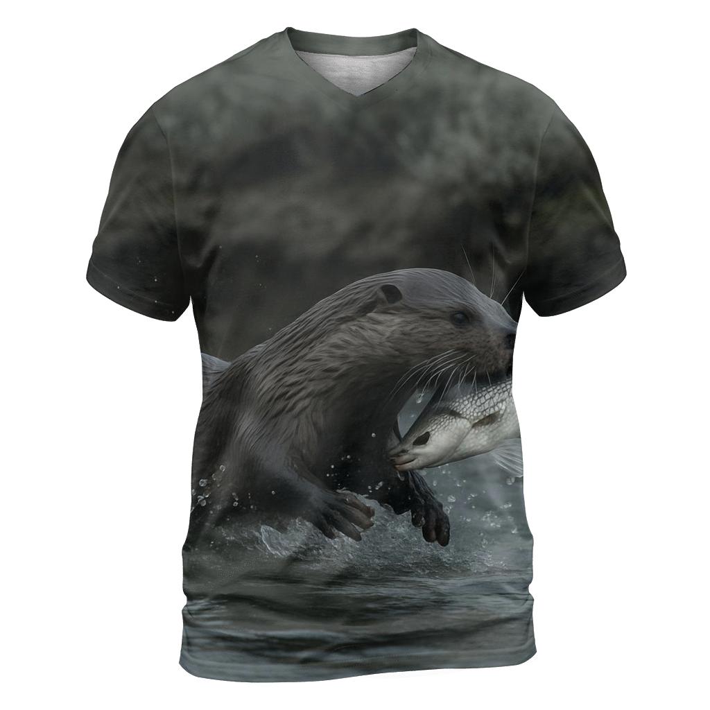 Estuary Spear Eurasian Otter creative print fashion shirts
