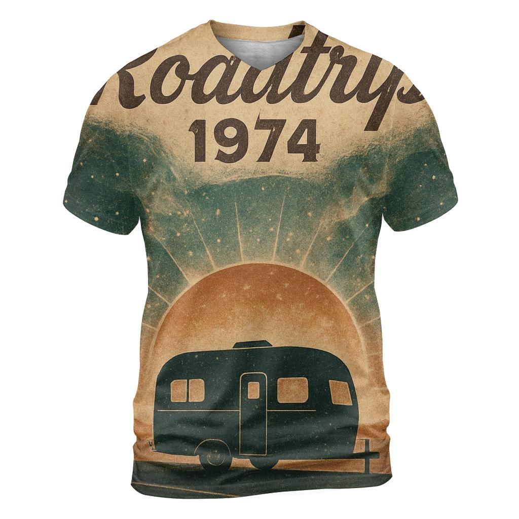 Celestial Postcard Roadtrip creative print fashion shirts