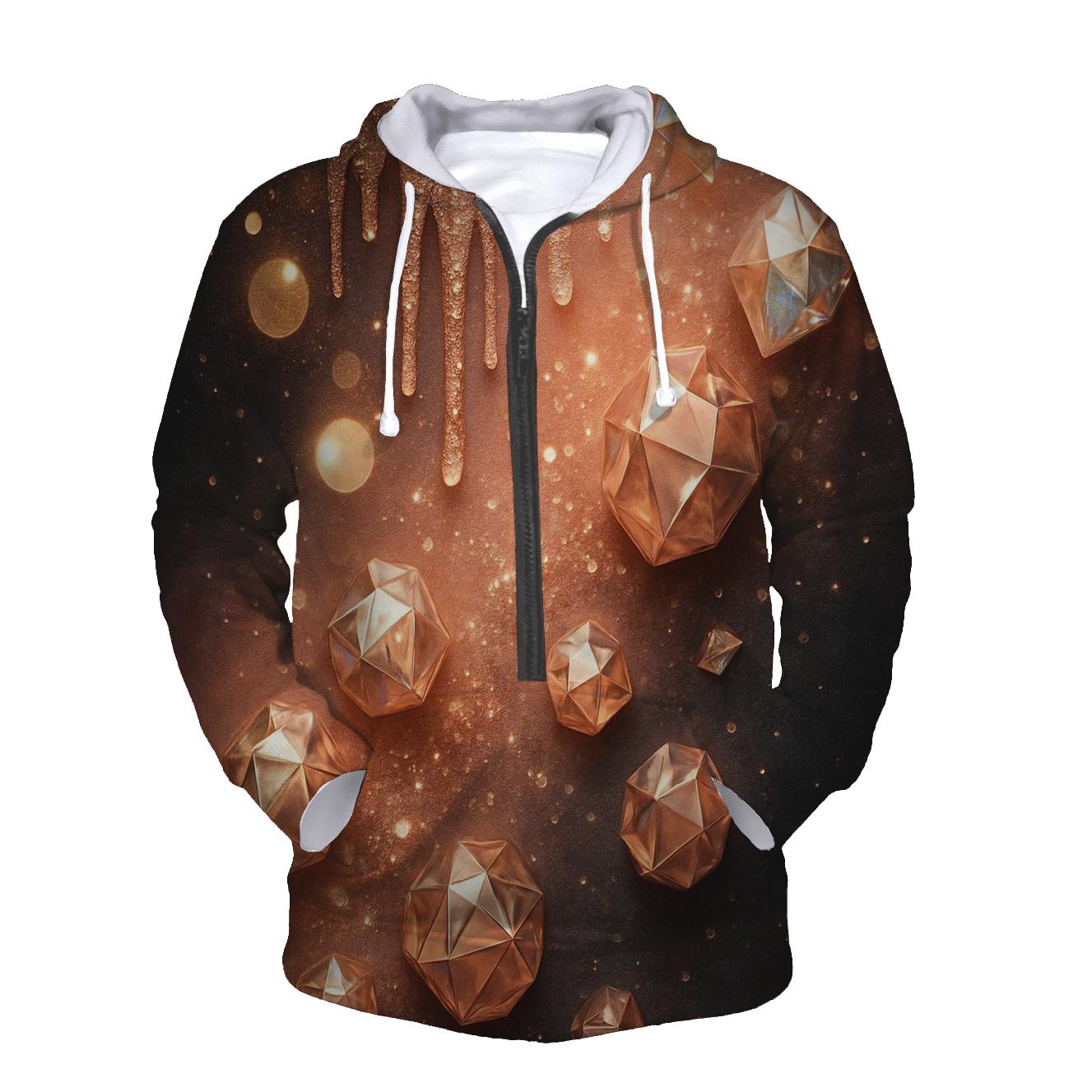 Nebula Velvet Cascade zip-up hoodies
