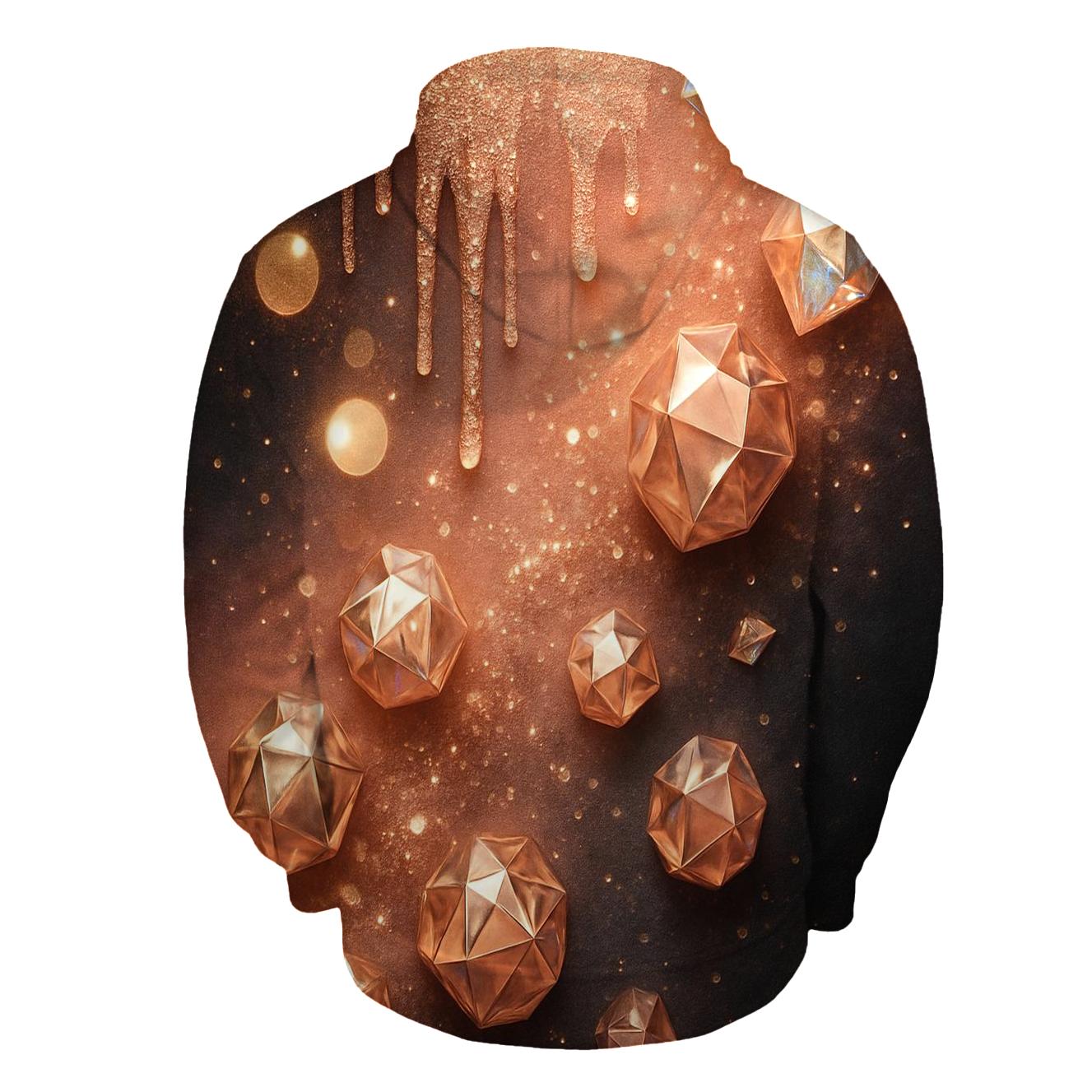 Nebula Velvet Cascade zip-up hoodies