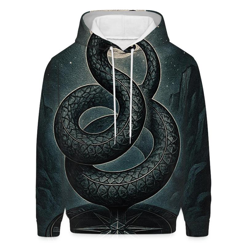 Eternal Spiral Serpent printed hoodies