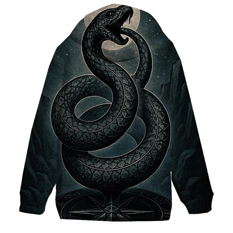 Eternal Spiral Serpent printed hoodies