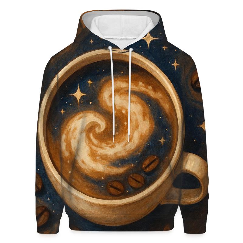 Latte Nebula Swirl graphic hoodies