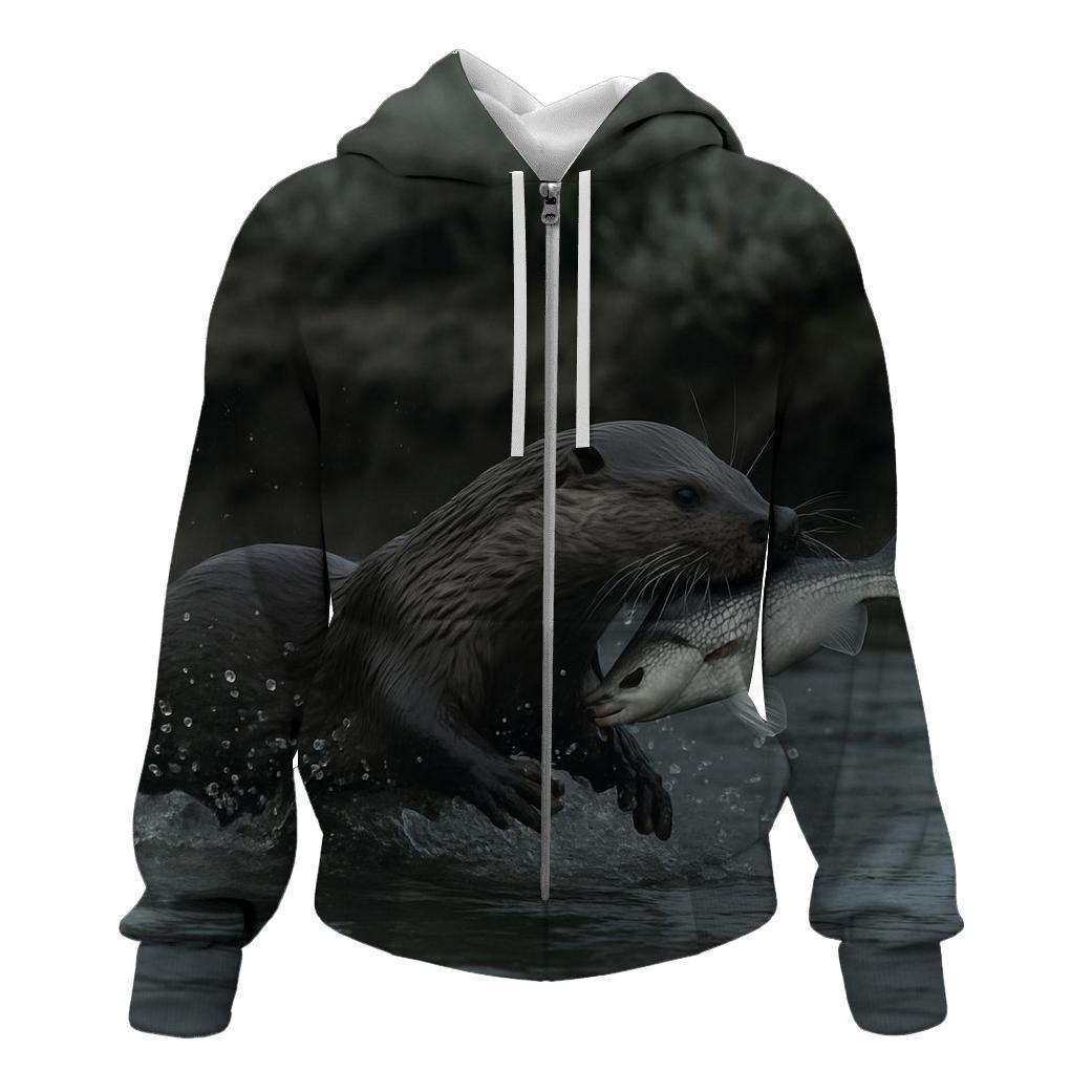 Estuary Spear Eurasian Otter graphic hoodies