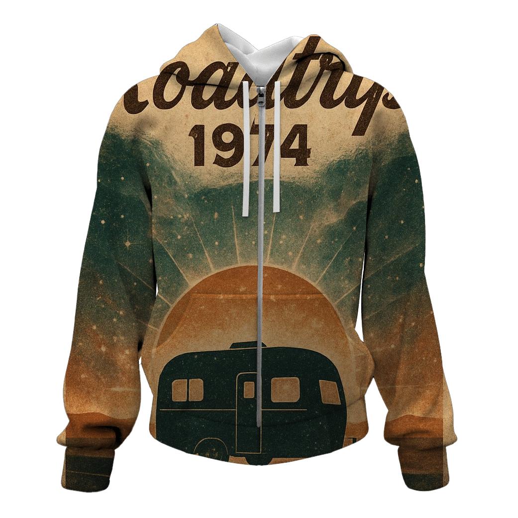 Celestial Postcard Roadtrip embroidered hoodies