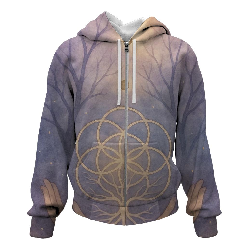 Luminous Grove graphic hoodies