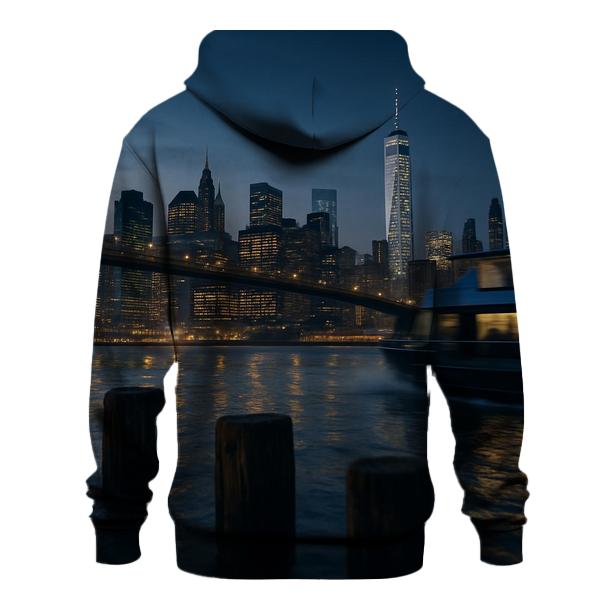 Riverside Twilight Over Manhattan zip-up hoodies