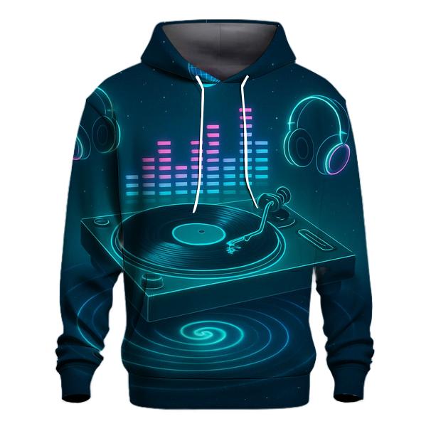 Neon Turntable Odyssey graphic hoodies