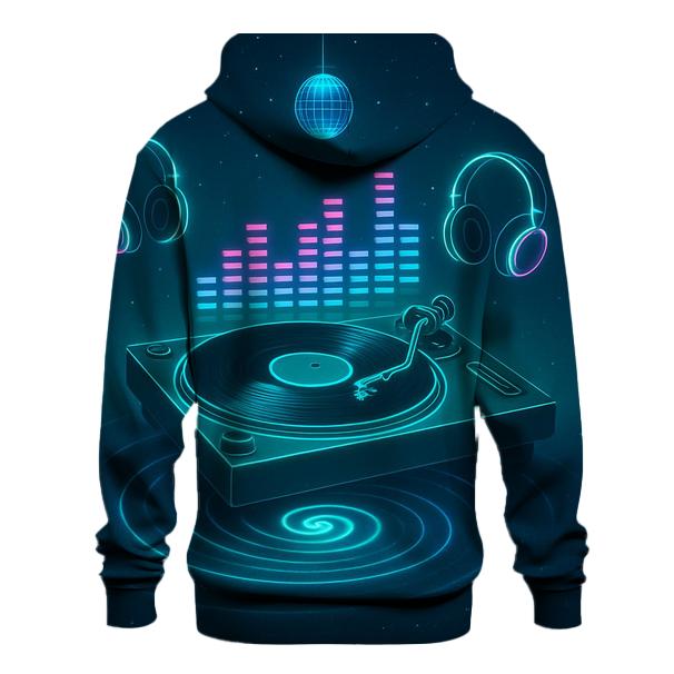 Neon Turntable Odyssey graphic hoodies
