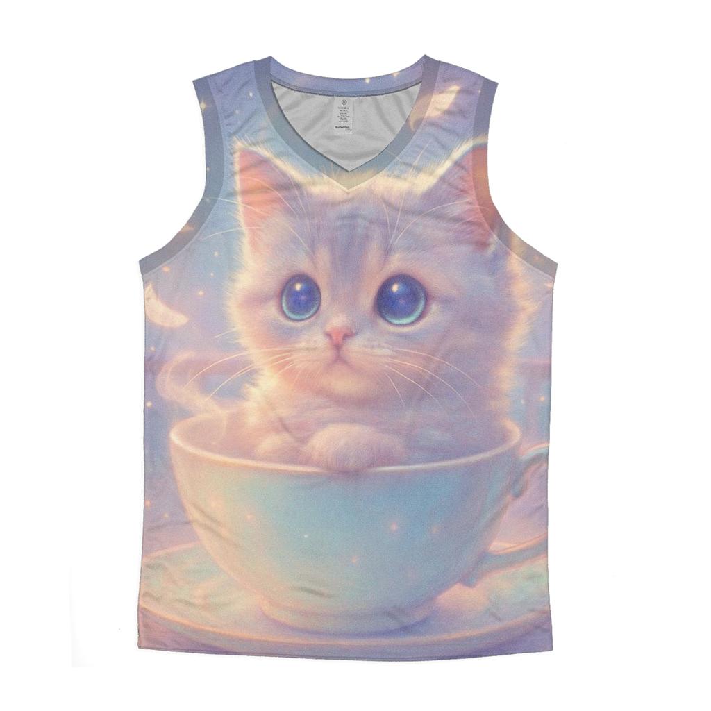Starlit Tea Time Kitten sports performance tank tops