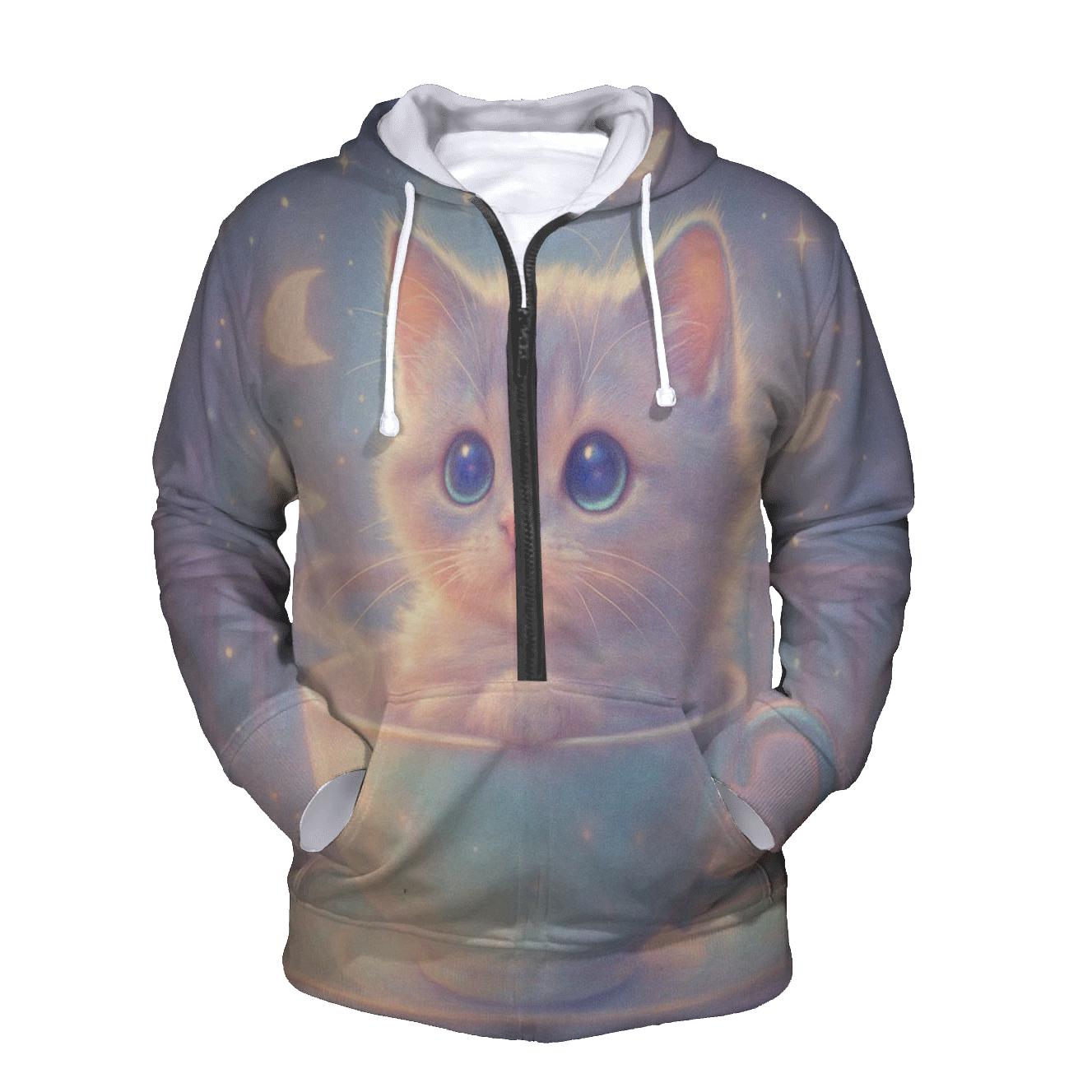Starlit Tea Time Kitten pullover hoodies