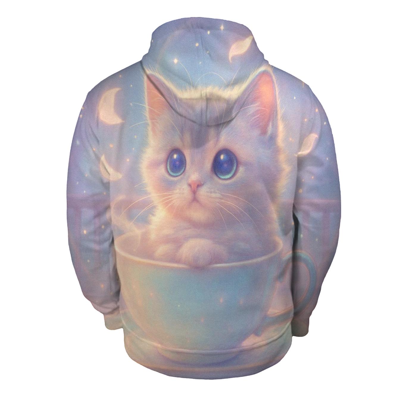 Starlit Tea Time Kitten pullover hoodies