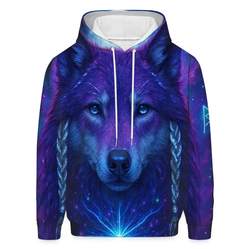 Nebula Sentinel Wolf pullover hoodies
