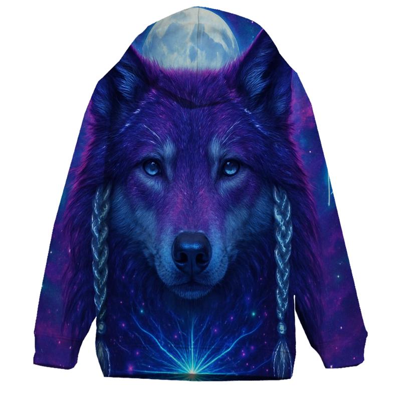 Nebula Sentinel Wolf pullover hoodies