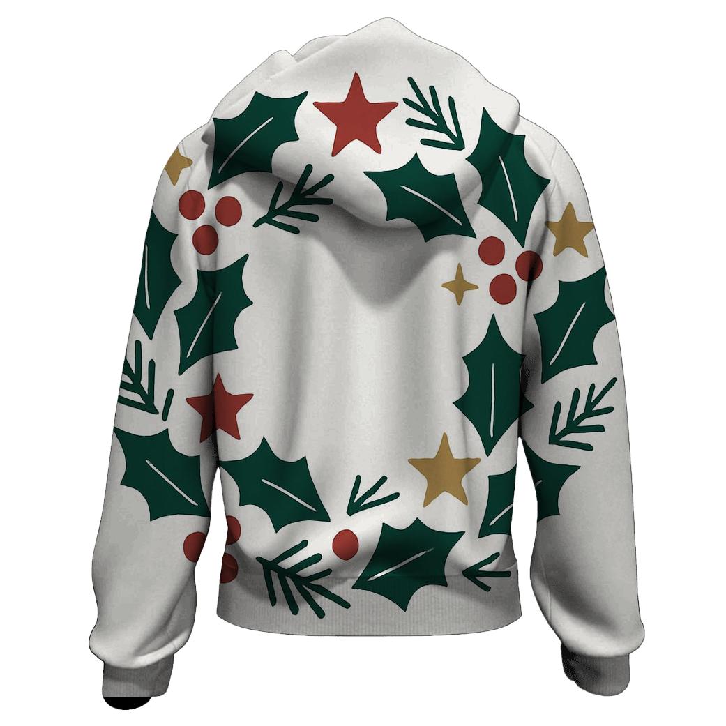 Starlit Holly Wreath designer hoodies
