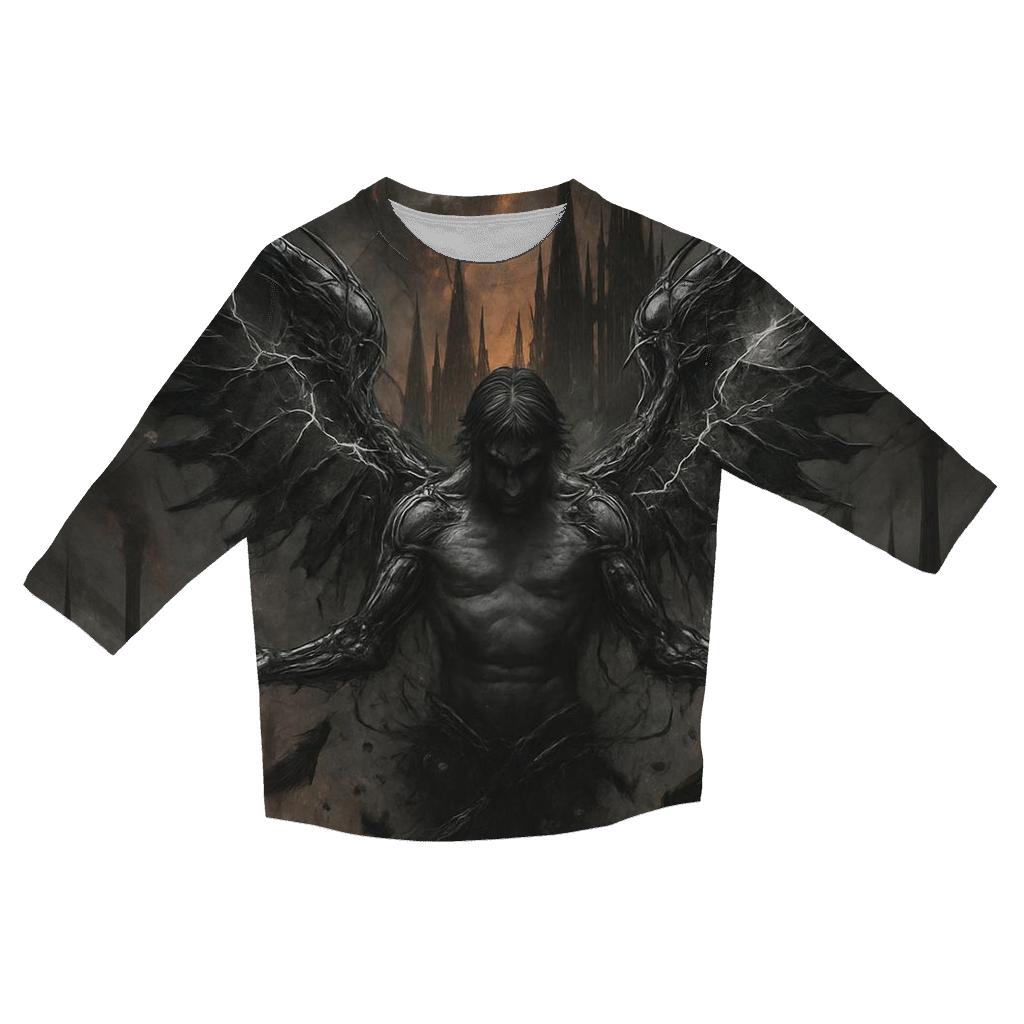 Fallen Angel Of Broken Steel printed three quarter sleeve shirts