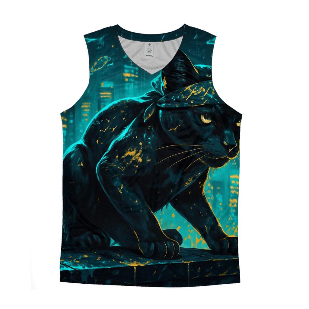 Midnight Neon Panther sports performance tank tops