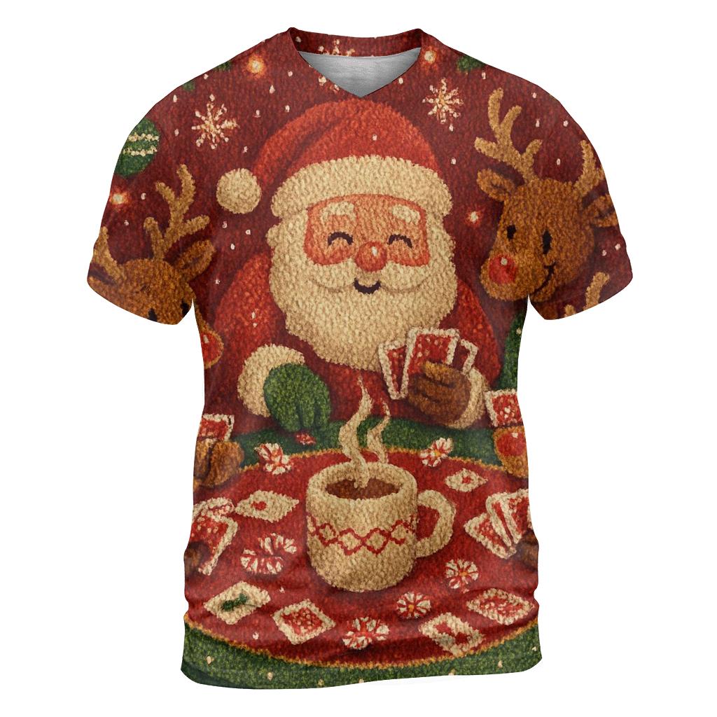 Santas Sleigh Game Night statement graphic shirts