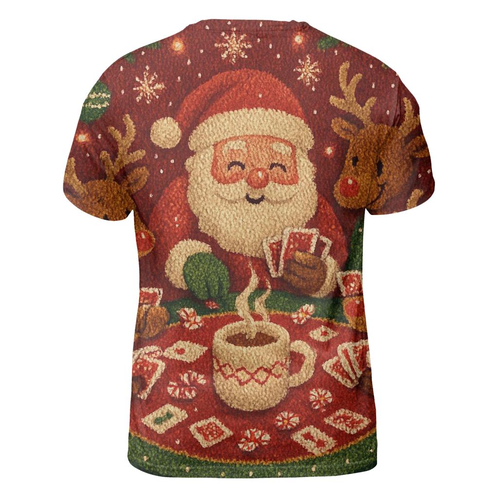 Santas Sleigh Game Night statement graphic shirts