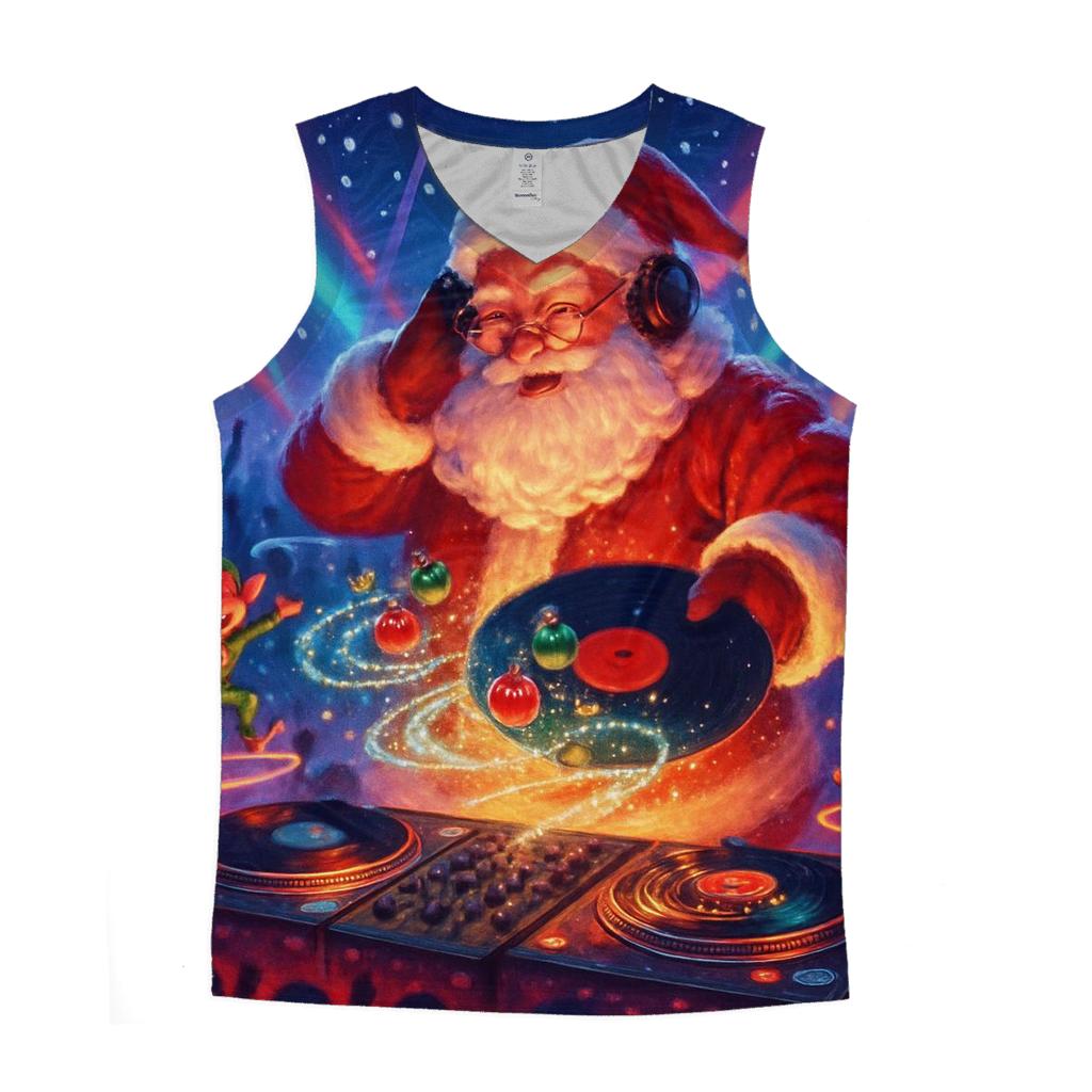 DJ North Pole Santa stylish racerback tanks