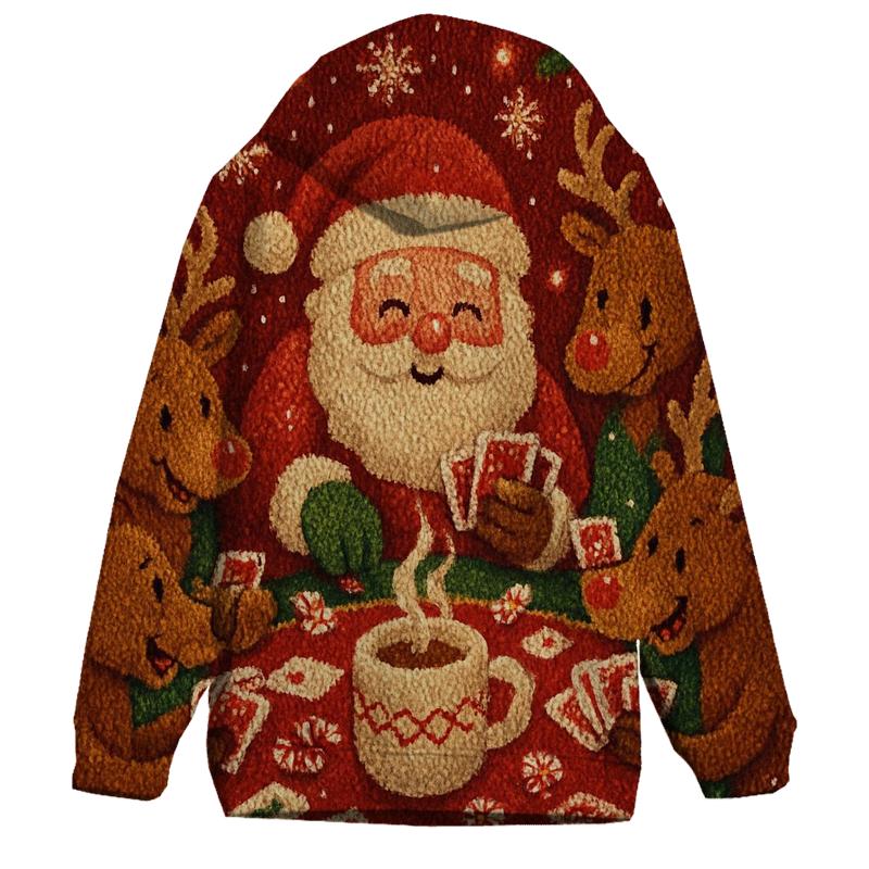 Santas Sleigh Game Night embroidered hoodies