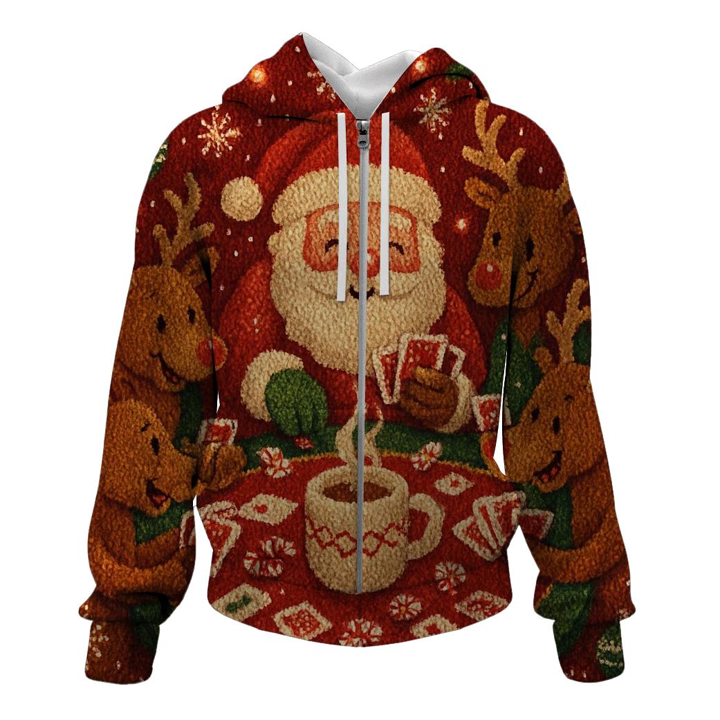 Santas Sleigh Game Night printed hoodies