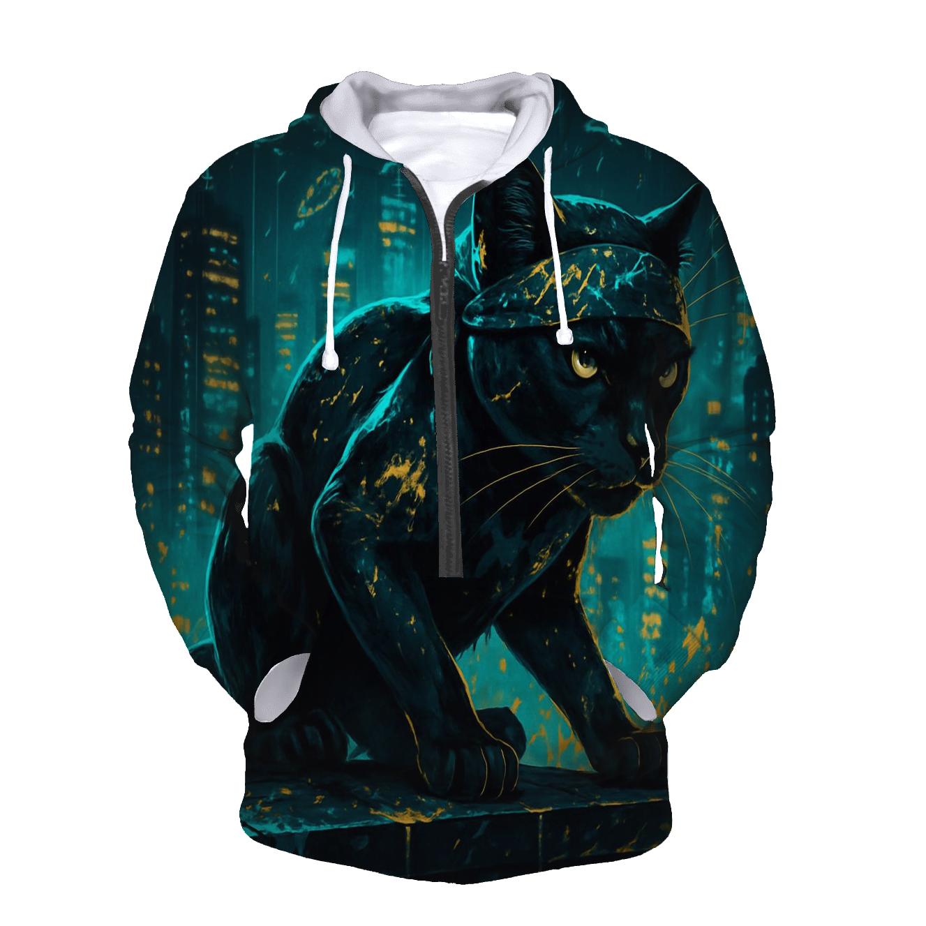 Midnight Neon Panther graphic hoodies