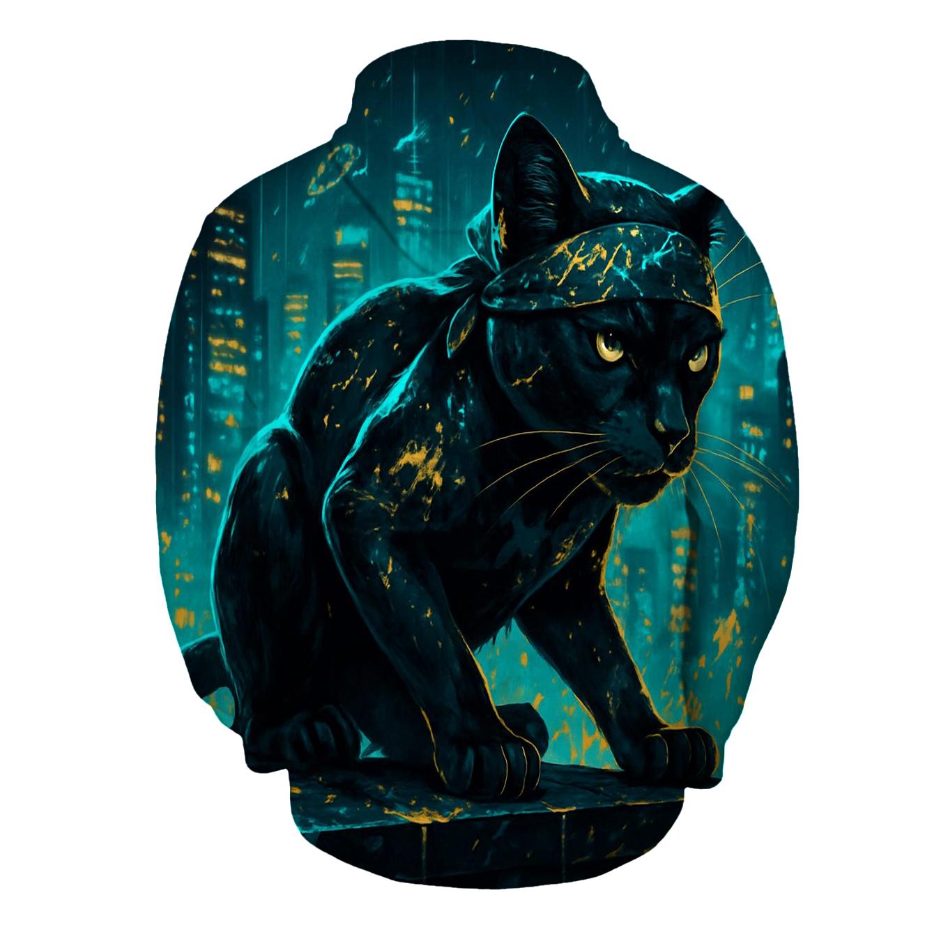 Midnight Neon Panther graphic hoodies