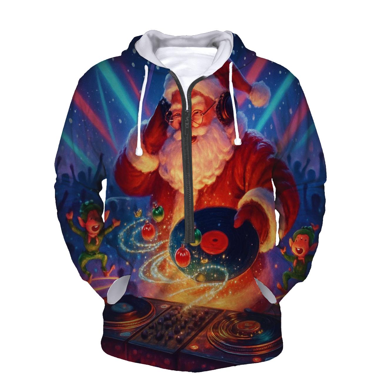 DJ North Pole Santa zip-up hoodies