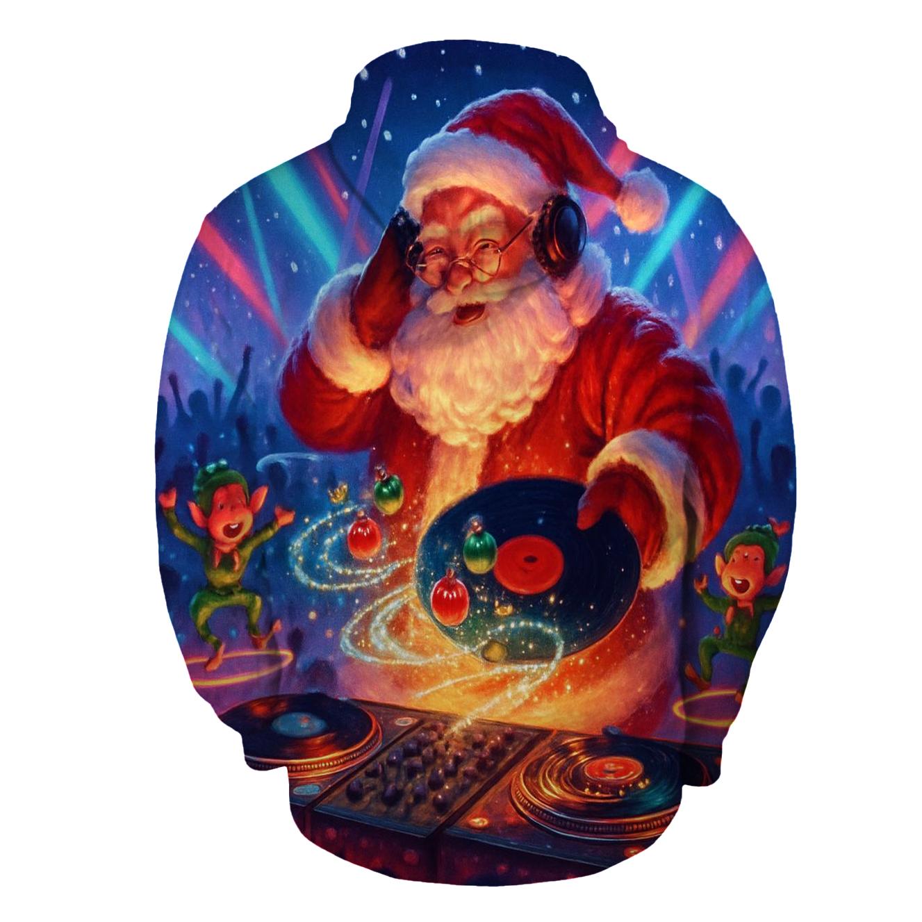 DJ North Pole Santa zip-up hoodies