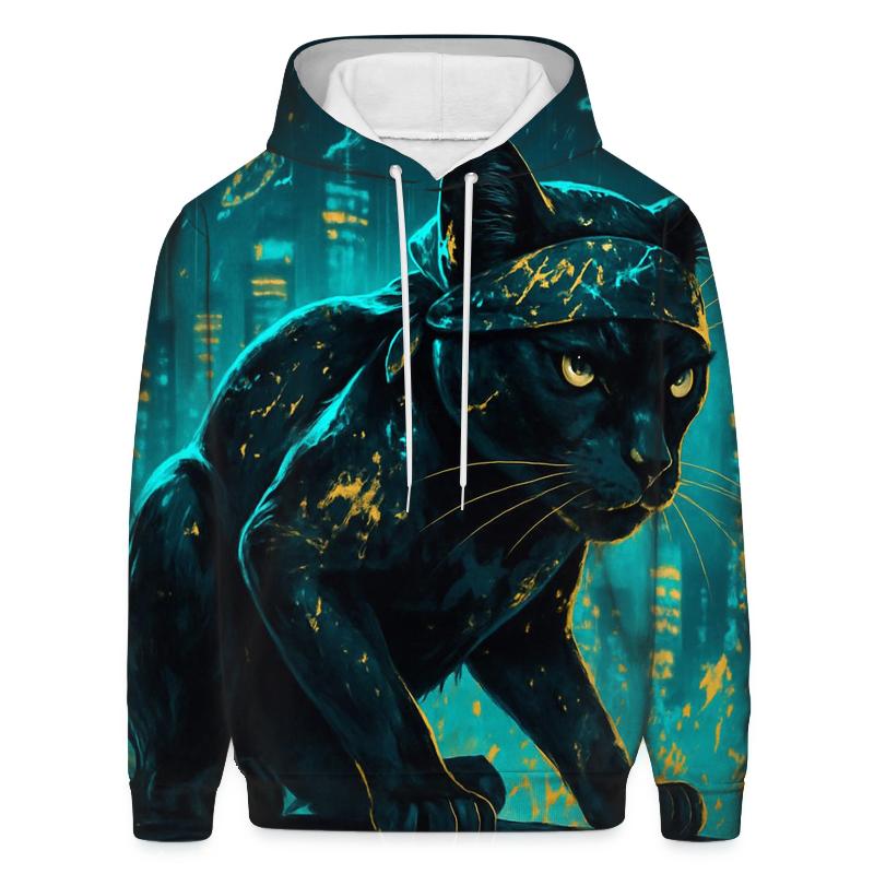 Midnight Neon Panther pullover hoodies