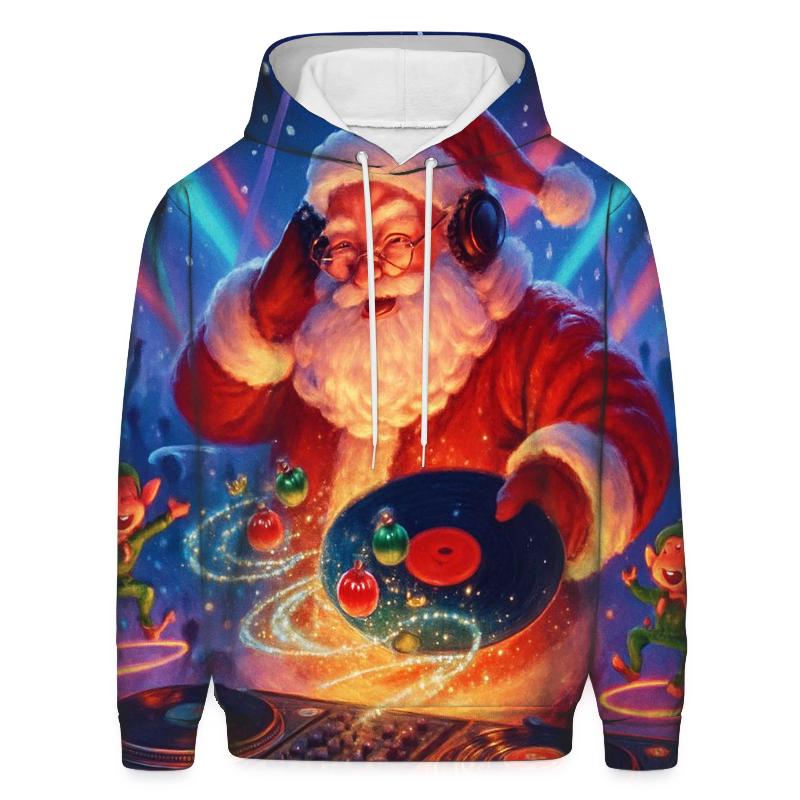 DJ North Pole Santa graphic hoodies