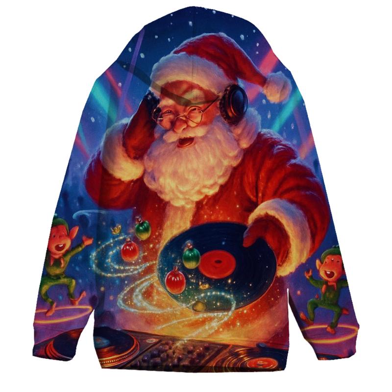 DJ North Pole Santa graphic hoodies