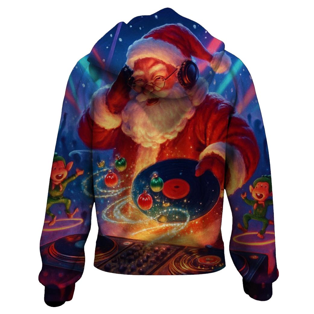 DJ North Pole Santa graphic hoodies