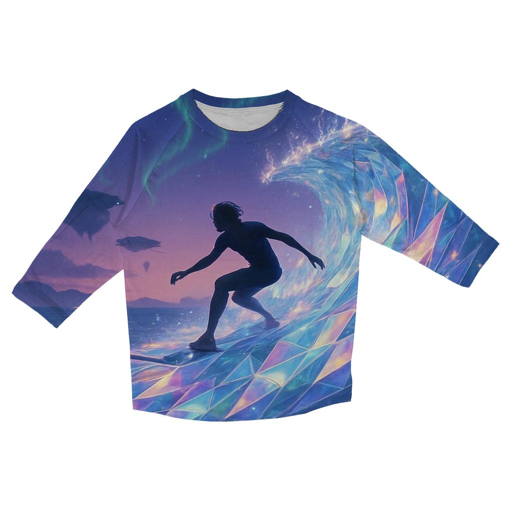 Random Crystal Surfer stylish quarter sleeve tops
