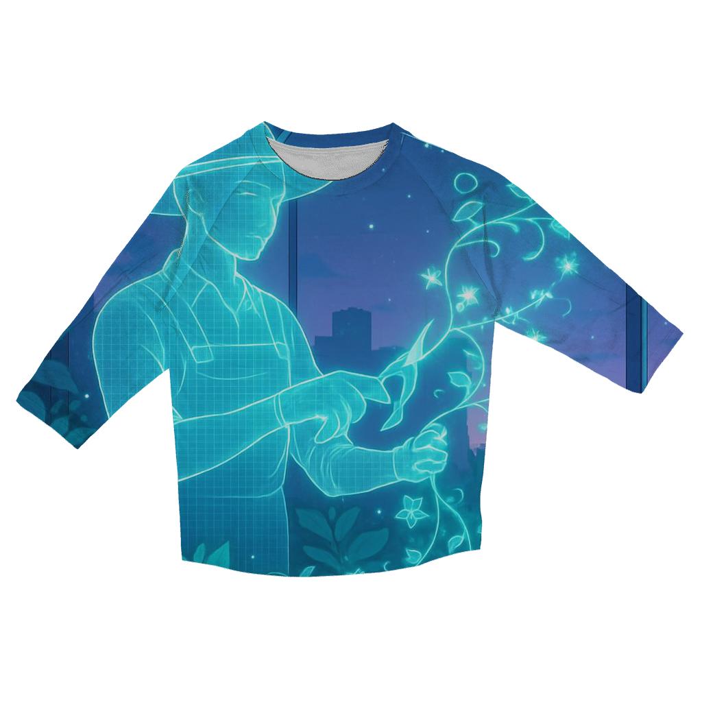 Random Hologram Gardener casual three quarter sleeve shirts