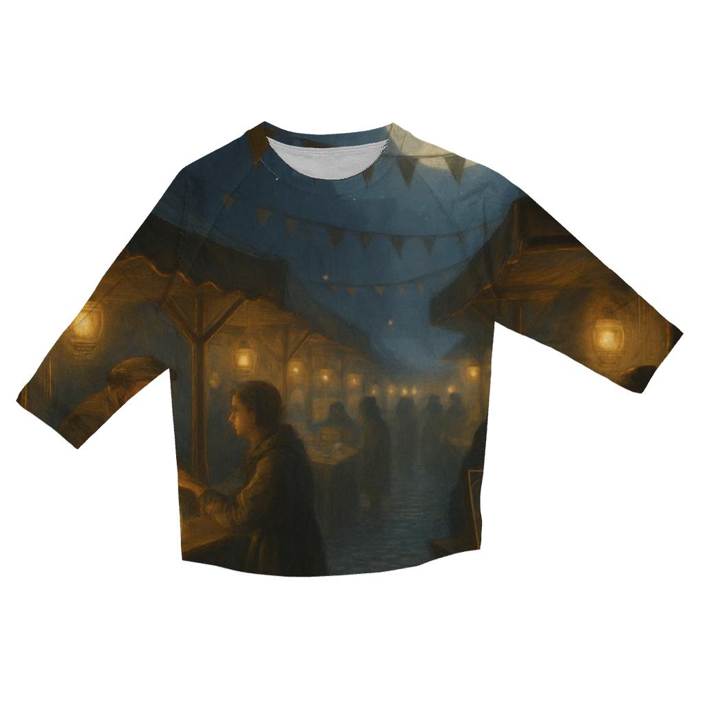Random Moonlight Market custom 3/4 sleeve shirts