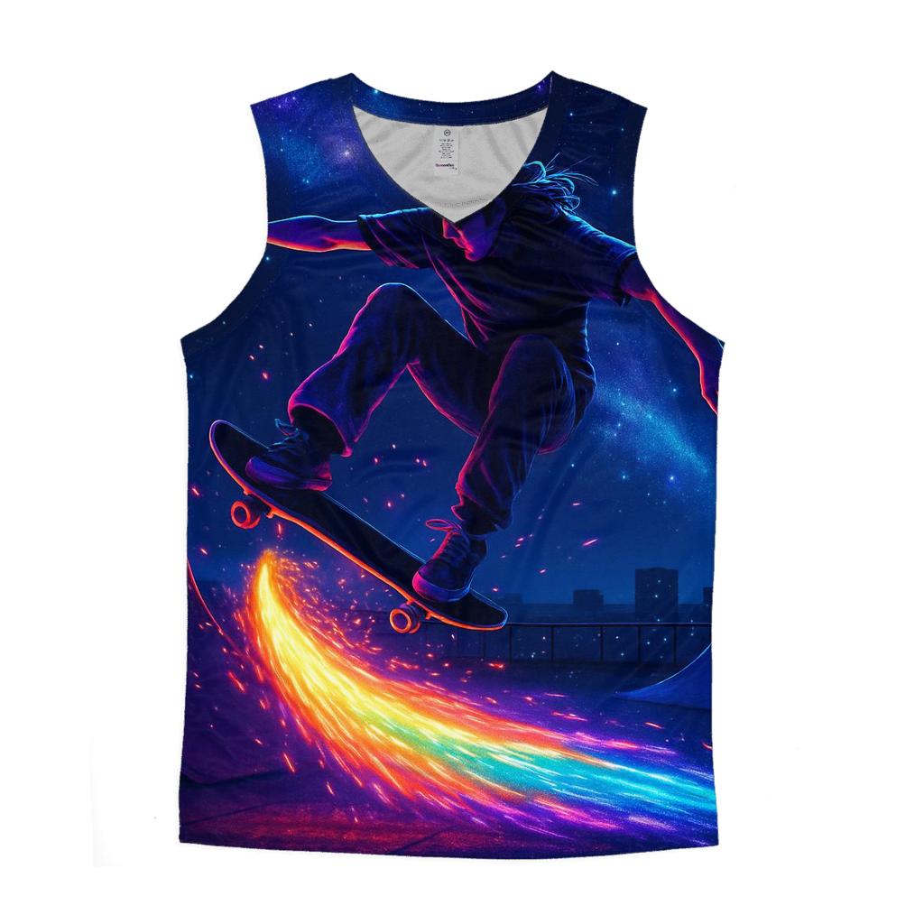 Random Cosmic Skate trendy fitted tank tops