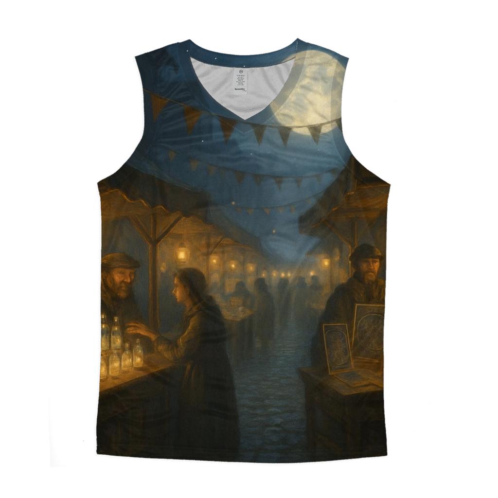 Random Moonlight Market graphic print tank tops