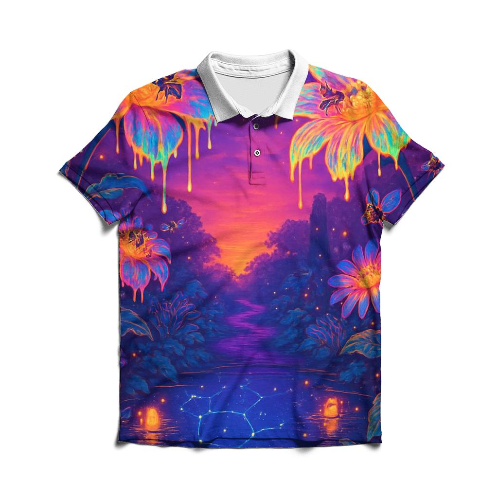 Random Neon Garden classic pique polos
