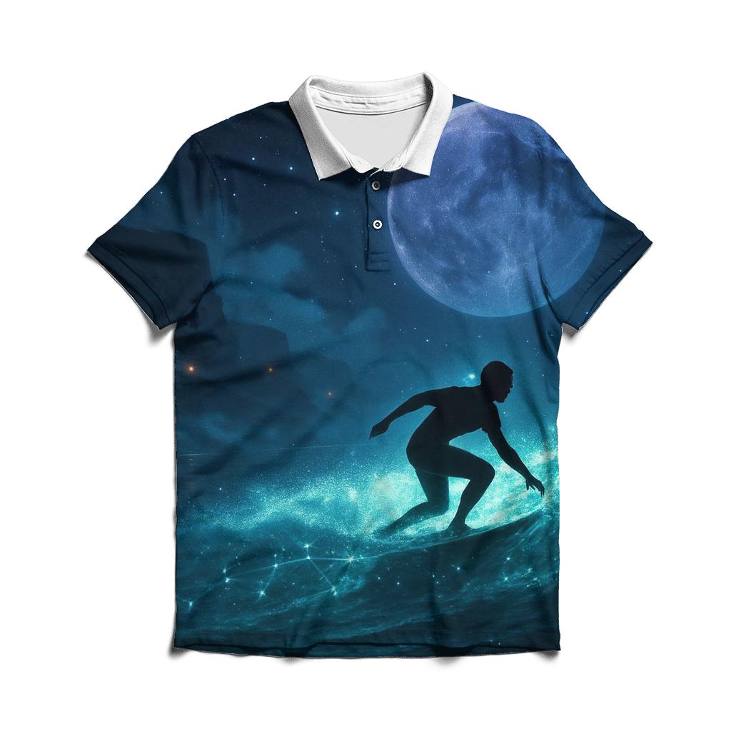 Random Midnight Surfer branded logo polo shirts