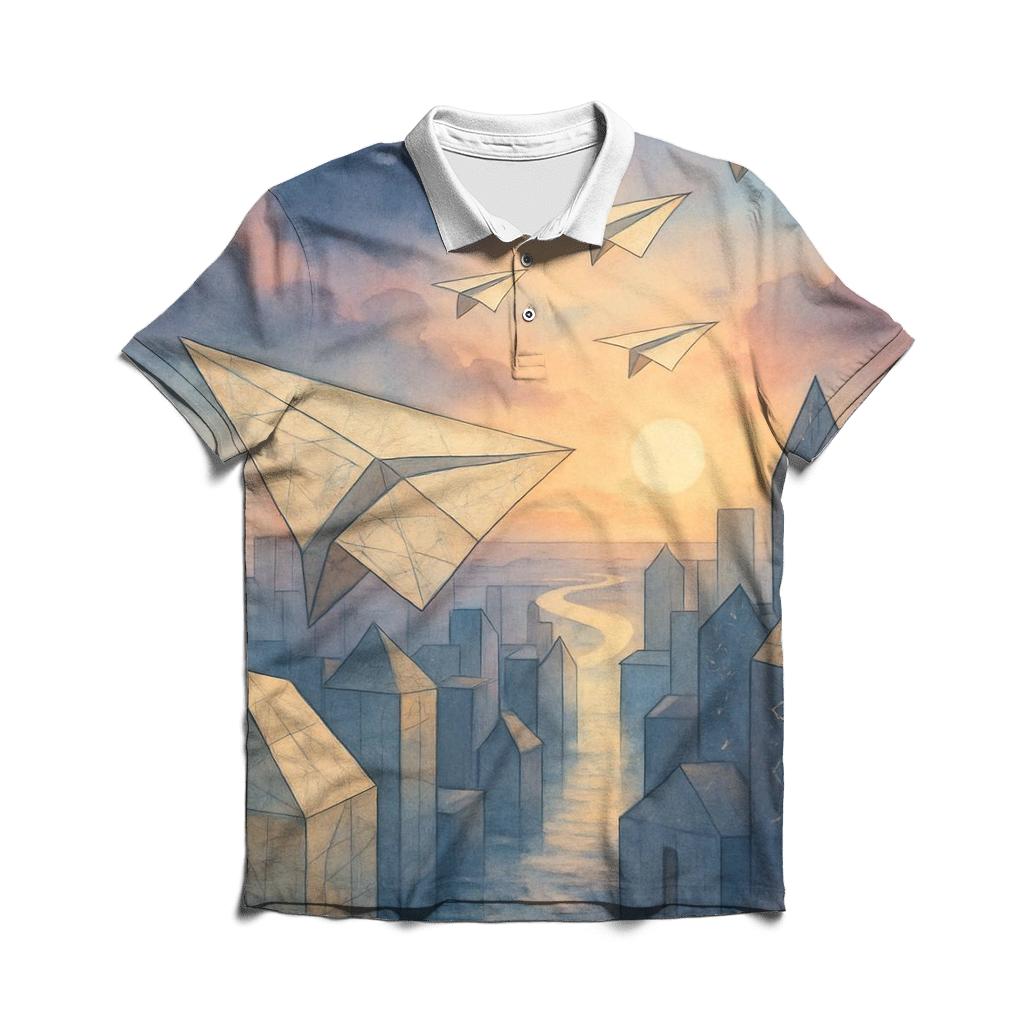 Random Paperplane Voyager branded logo polo shirts