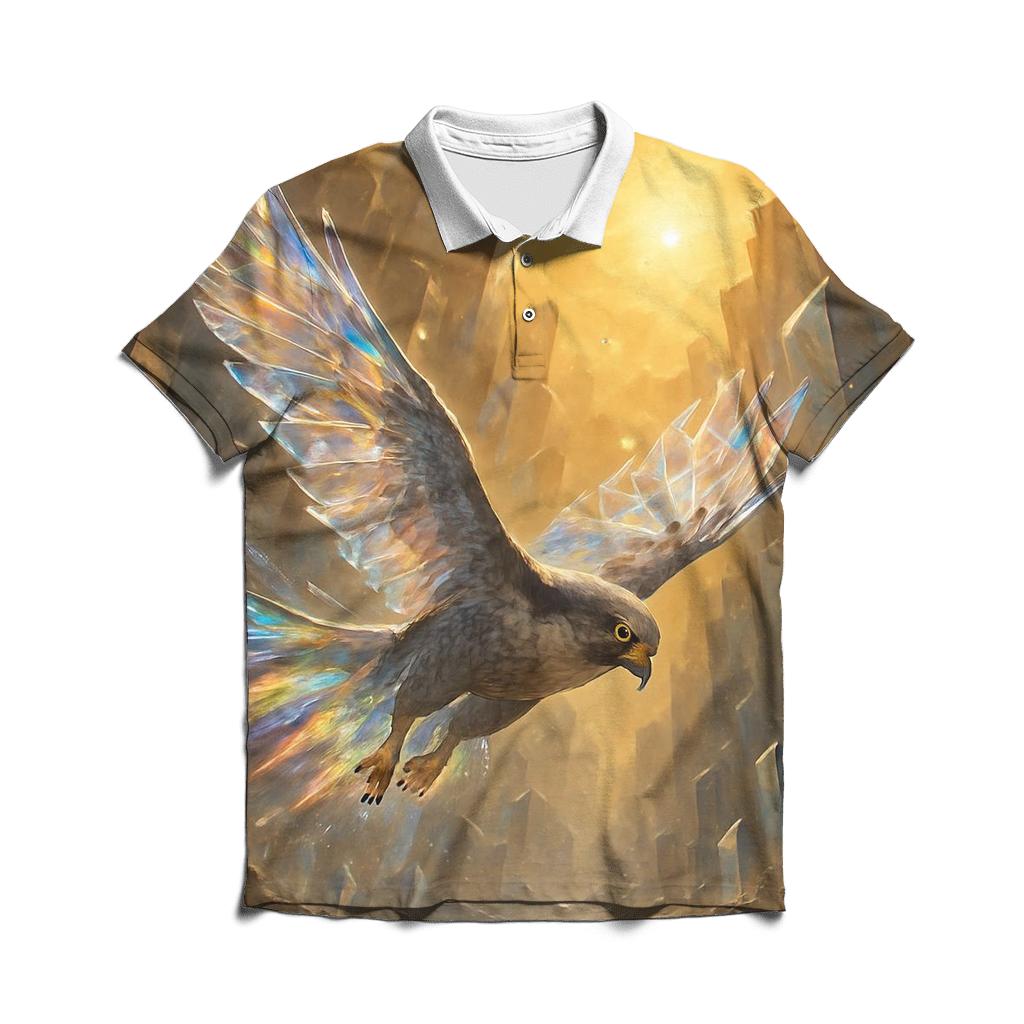 Random Glasswing Falcon embroidered polo tops